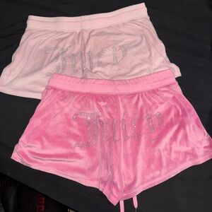 Juicy Couture Light and Bright Pink Velour Shorts